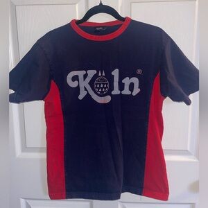Retro Men's Short Sleeve Tee - Navy and Red